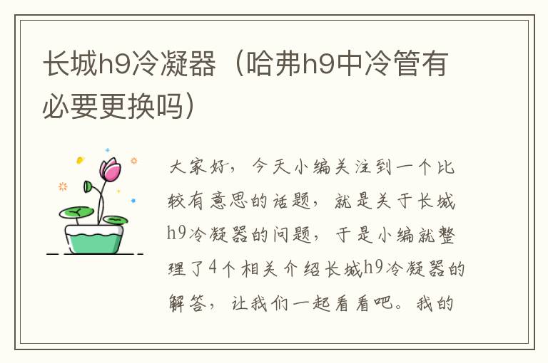 长城h9冷凝器（哈弗h9中冷管有必要更换吗）