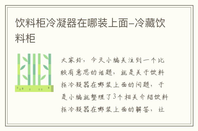 饮料柜冷凝器在哪装上面-冷藏饮料柜