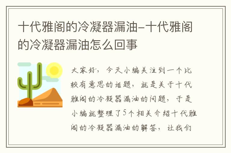 十代雅阁的冷凝器漏油-十代雅阁的冷凝器漏油怎么回事