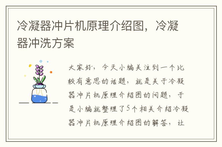 冷凝器冲片机原理介绍图，冷凝器冲洗方案