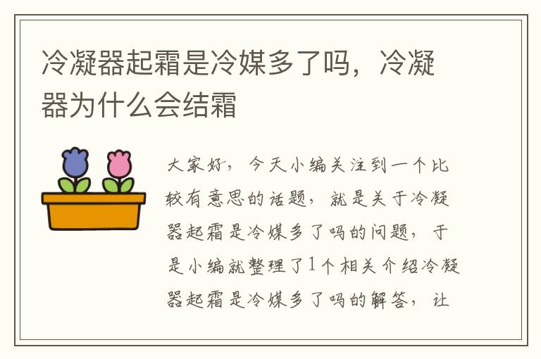 冷凝器起霜是冷媒多了吗，冷凝器为什么会结霜