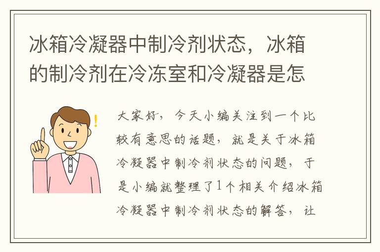 冰箱冷凝器中制冷剂状态，冰箱的制冷剂在冷冻室和冷凝器是怎样的