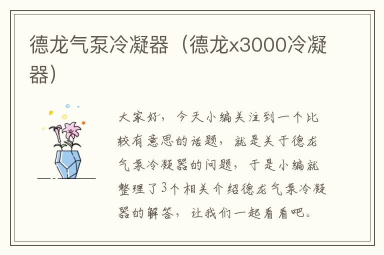 德龙气泵冷凝器（德龙x3000冷凝器）