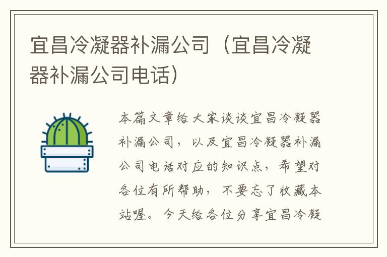 宜昌冷凝器补漏公司（宜昌冷凝器补漏公司电话）