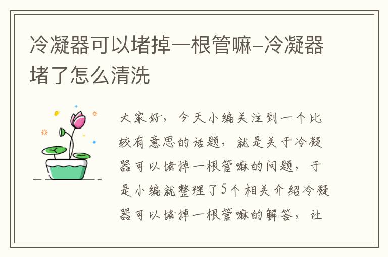 冷凝器可以堵掉一根管嘛-冷凝器堵了怎么清洗