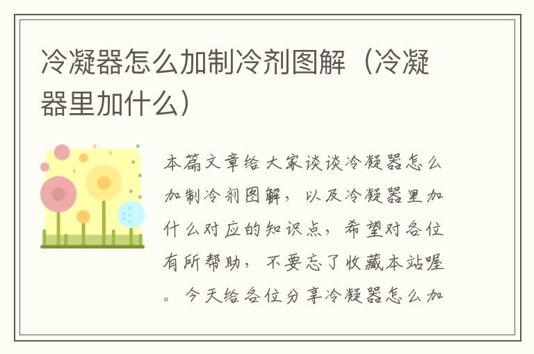 冷凝器怎么加制冷剂图解（冷凝器里加什么）