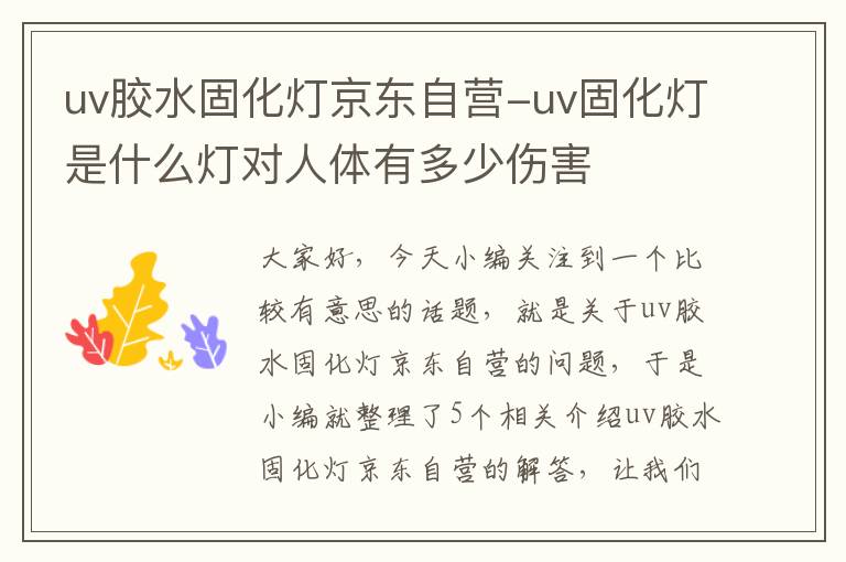 uv胶水固化灯京东自营-uv固化灯是什么灯对人体有多少伤害