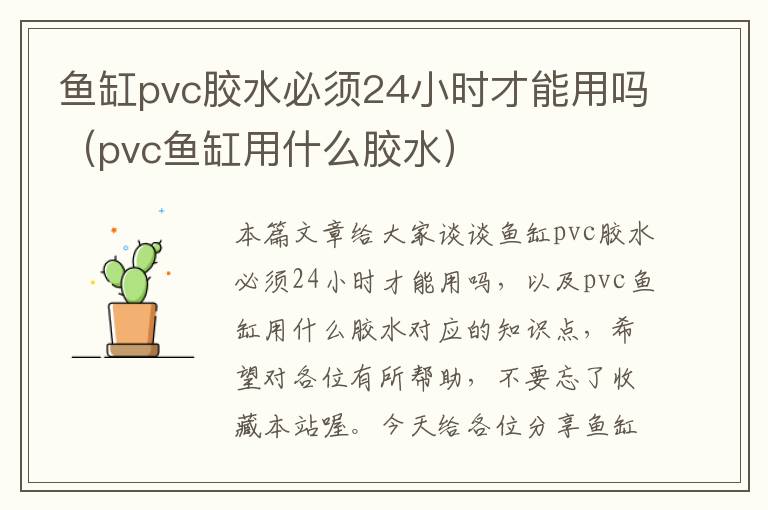 鱼缸pvc胶水必须24小时才能用吗（pvc鱼缸用什么胶水）