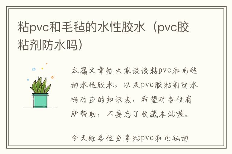 粘pvc和毛毡的水性胶水（pvc胶粘剂防水吗）