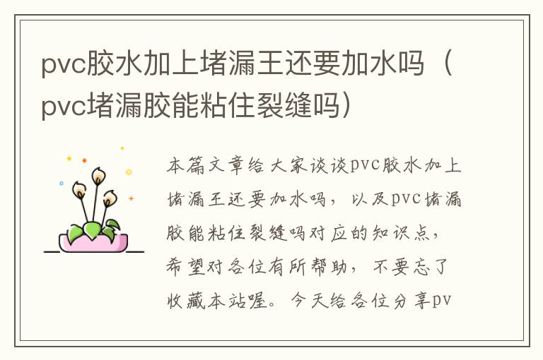 pvc胶水加上堵漏王还要加水吗（pvc堵漏胶能粘住裂缝吗）