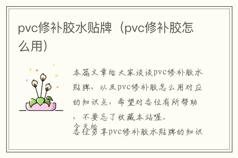 pvc修补胶水贴牌（pvc修补胶怎么用）