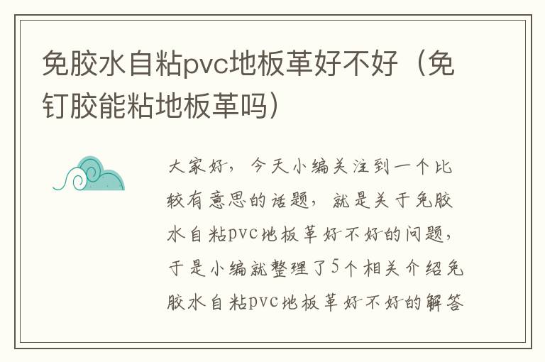 免胶水自粘pvc地板革好不好（免钉胶能粘地板革吗）