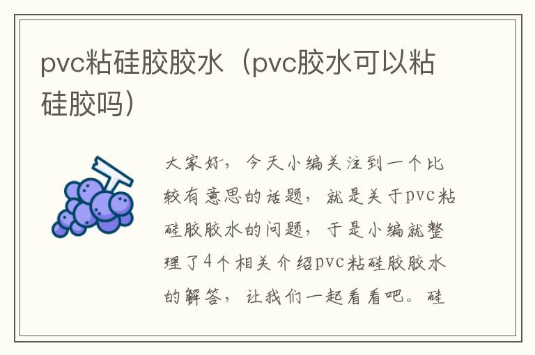 pvc粘硅胶胶水（pvc胶水可以粘硅胶吗）