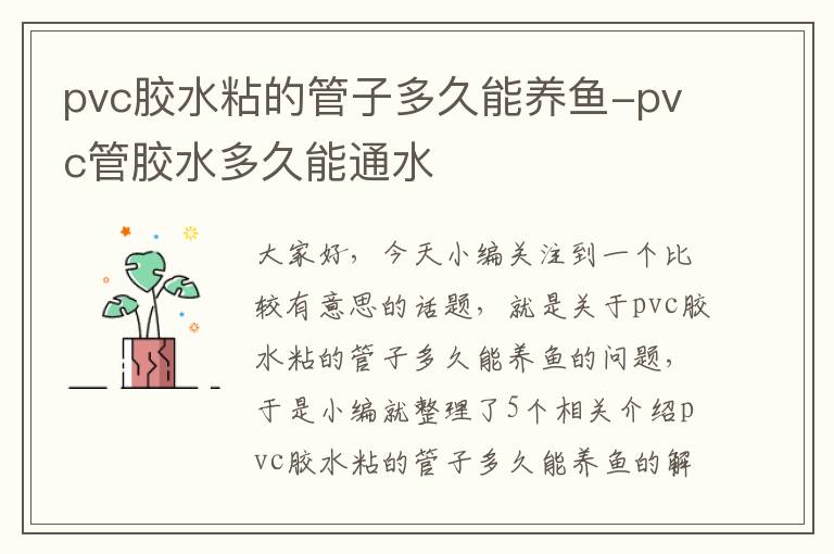 pvc胶水粘的管子多久能养鱼-pvc管胶水多久能通水