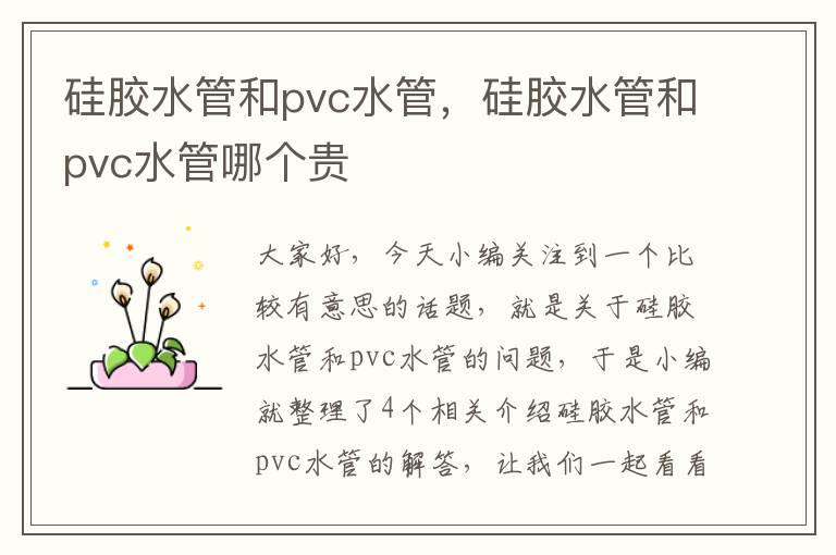 硅胶水管和pvc水管，硅胶水管和pvc水管哪个贵