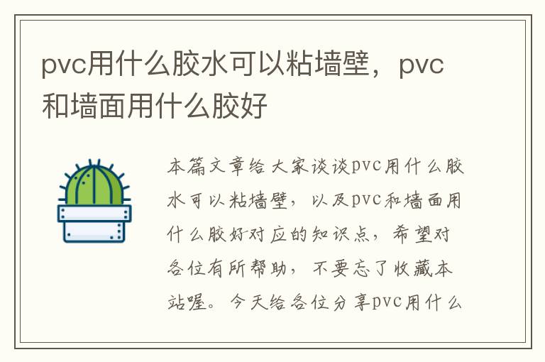 pvc用什么胶水可以粘墙壁，pvc和墙面用什么胶好