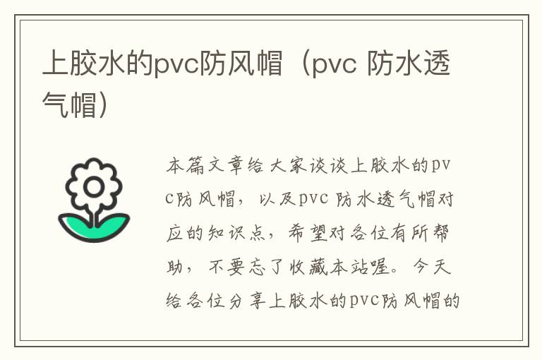 上胶水的pvc防风帽（pvc 防水透气帽）