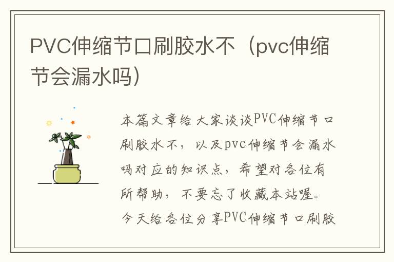 PVC伸缩节口刷胶水不（pvc伸缩节会漏水吗）