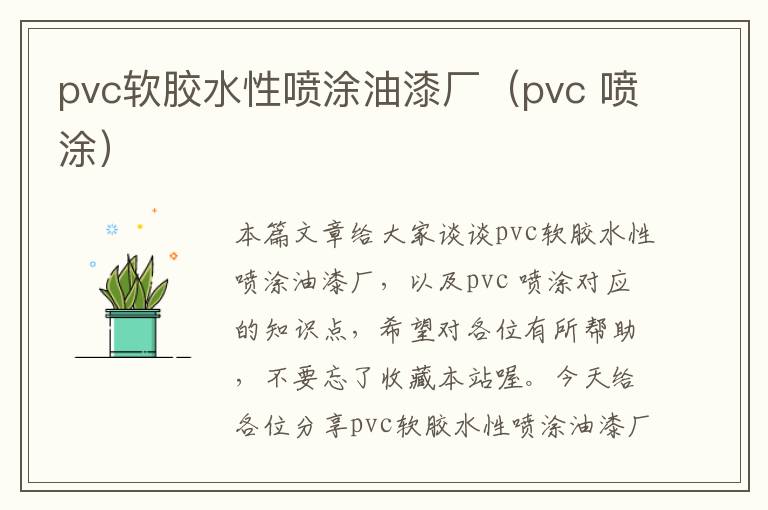 pvc软胶水性喷涂油漆厂（pvc 喷涂）