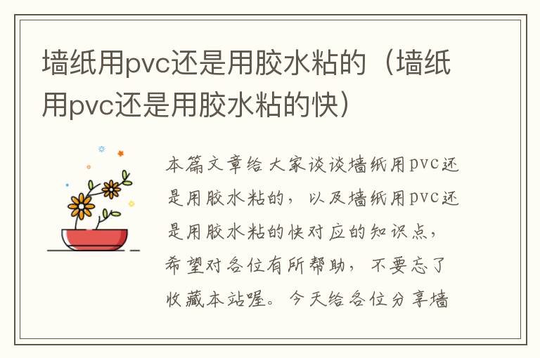 墙纸用pvc还是用胶水粘的（墙纸用pvc还是用胶水粘的快）