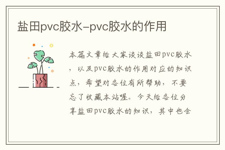 盐田pvc胶水-pvc胶水的作用